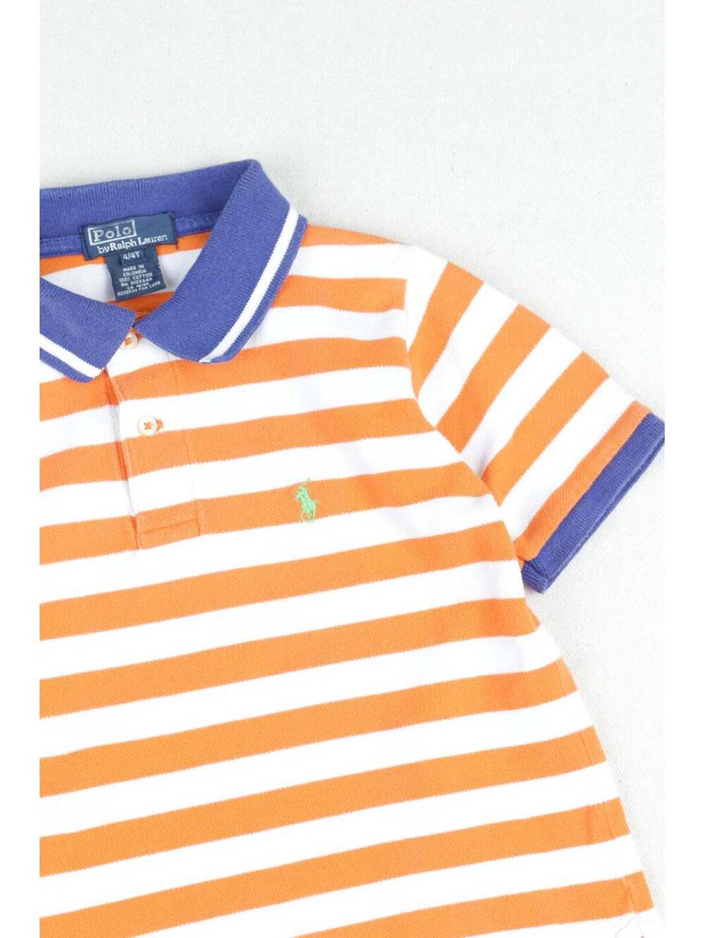 00's Polo Ralph Lauren Kids Orange Stripe Short Sleeve Polo